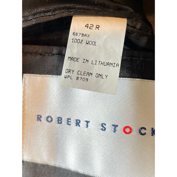 Robert Stock Vintage 100% Wool Tweed Blazer Sport Coat Size 42R Herringbone - Picture 5 of 11